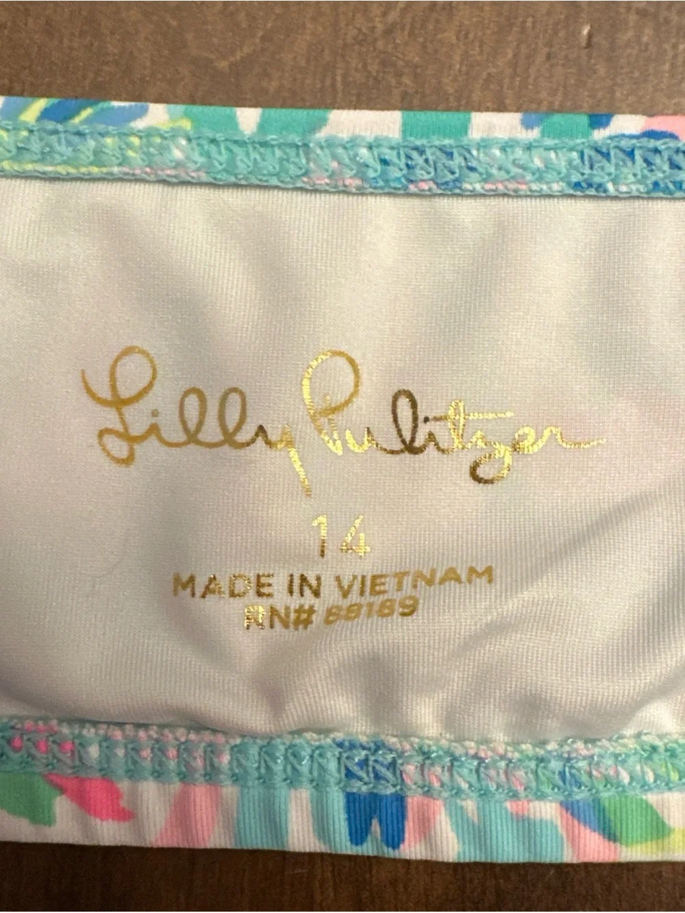 Lilly Pulitzer Swim Bikini Top Kids Girls Size 14 Floral Ruffle Top Only GIRLS